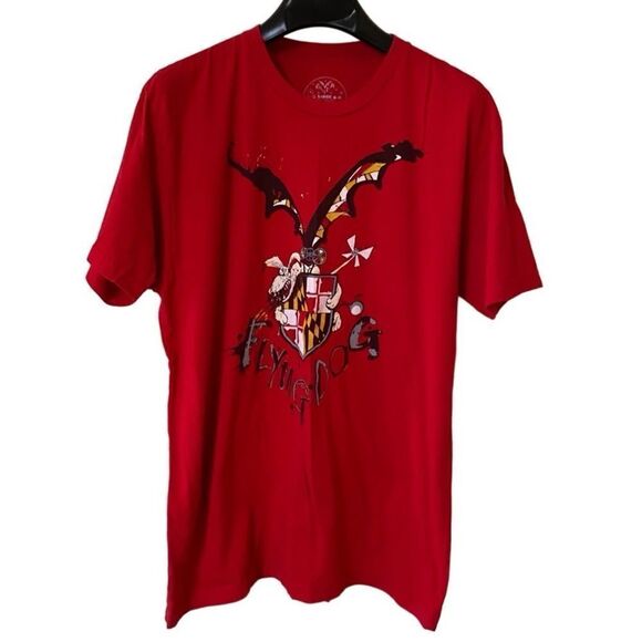 Flying Dog Women’s Unisex Red Graphic Shirt Sz L - Picture 1 of 7